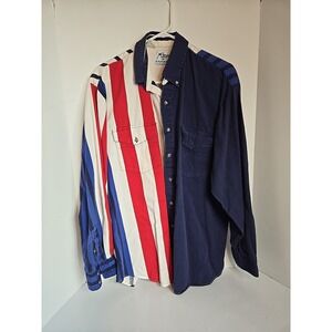 Roper Classic Vintage American Striped Western Long Sleeve Shirt sz Large